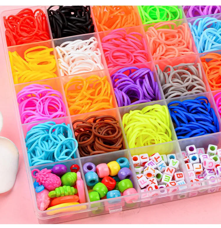 15-40 الوتد قوس قزح تلوح في الأفق عدة ملونة DIY بها بنفسك الحرفية النسيج تلوح في الأفق التعليمية سوار صنع مجموعة هدية عيد ميلاد صندوق الحرف