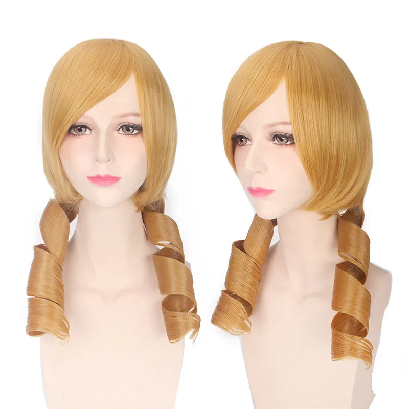 

Synthetic Cosplay Wig Fox-Magic-Inspired Blonde Curly Hair for Carnival Party Halloween Game Roleplay Anime Styling