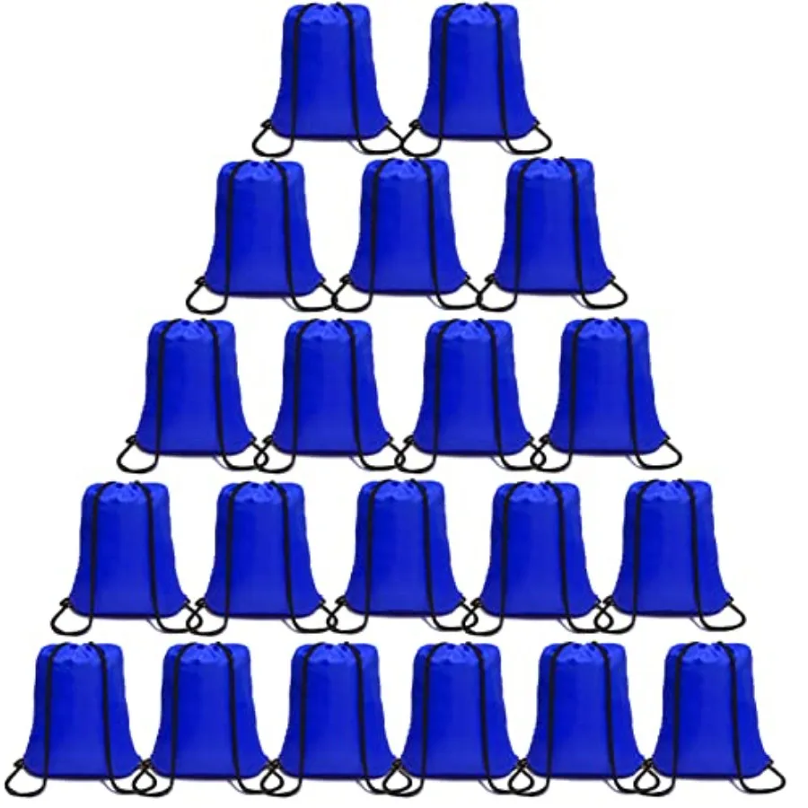 

100 Pack Drawstring Backpack Royal Blue Bulk Drawstring Bags Nylon String Backpack Gym Cinch Sack Backpack Sport Bag Draw Strin