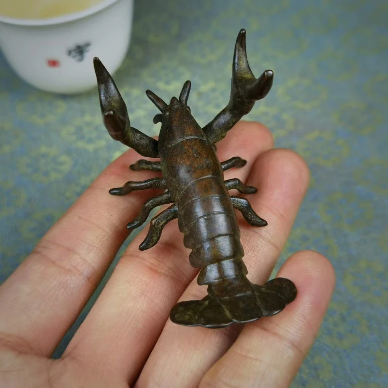 

Little Fairy/Imitation Purple Copper Lobster Micro Creative Sculpture Tea Pet Play Piece Dining Table Pet Metal Ornament Craft