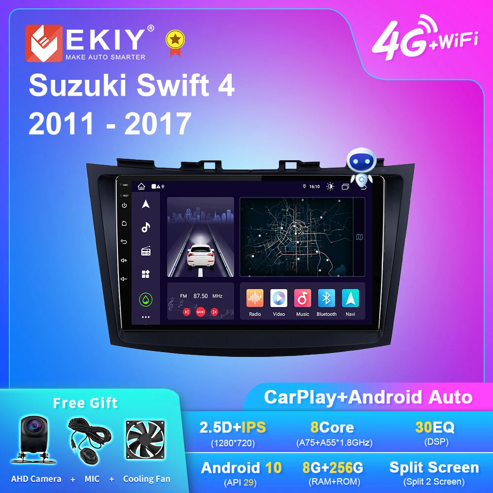 

Автомагнитола EKIY X7 на Android для Suzuki Swift 4 2011-2017, Автомагнитола для Carplay, мультимедийный видеоплеер, навигация No 2 Din, головное устройство, DVD