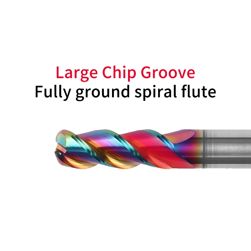 Chowmaster carboneto de canto raio endmill dcl revestido 3 flautas r0.2 r0.5 r1 r2 carboneto de tungstênio bullnose fresa de alumínio