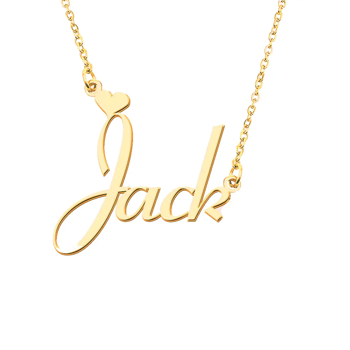 

Jack Name Necklace Nameplate Pendant for Women Girls Stainless Steel Jewelry Birthday Wedding Christmas Mother Gift