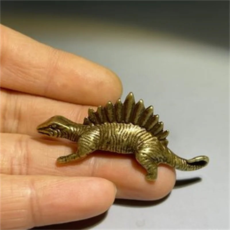 Little Fairy/ Vintage Brass Dinosaur Statue Tabletop Ornaments Metal Animal Tea Pet Ornaments Mini Home Garden Decoration Gift