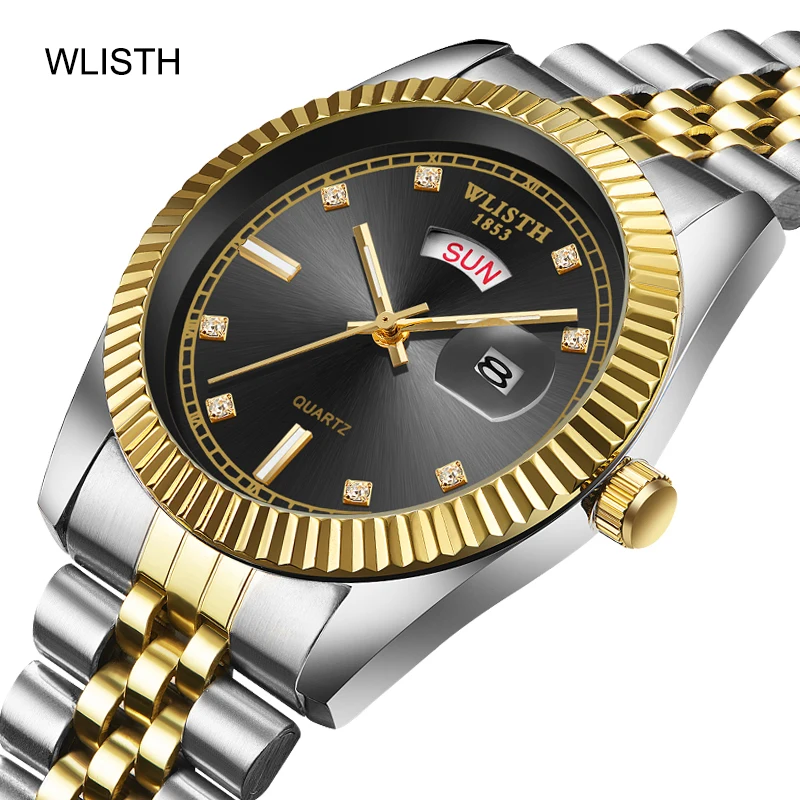 2023 Fashion Wlisth Top Brand Luxury Diver Men 30 Atm Waterproof Date Clock Sport Full Stainless Steel Mens Quartz Gift Watches