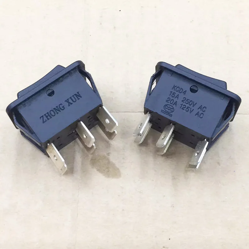 1~5pcs/lot  Big boat switch KCD4 Six-pin three-speed warping power switch 15A250V