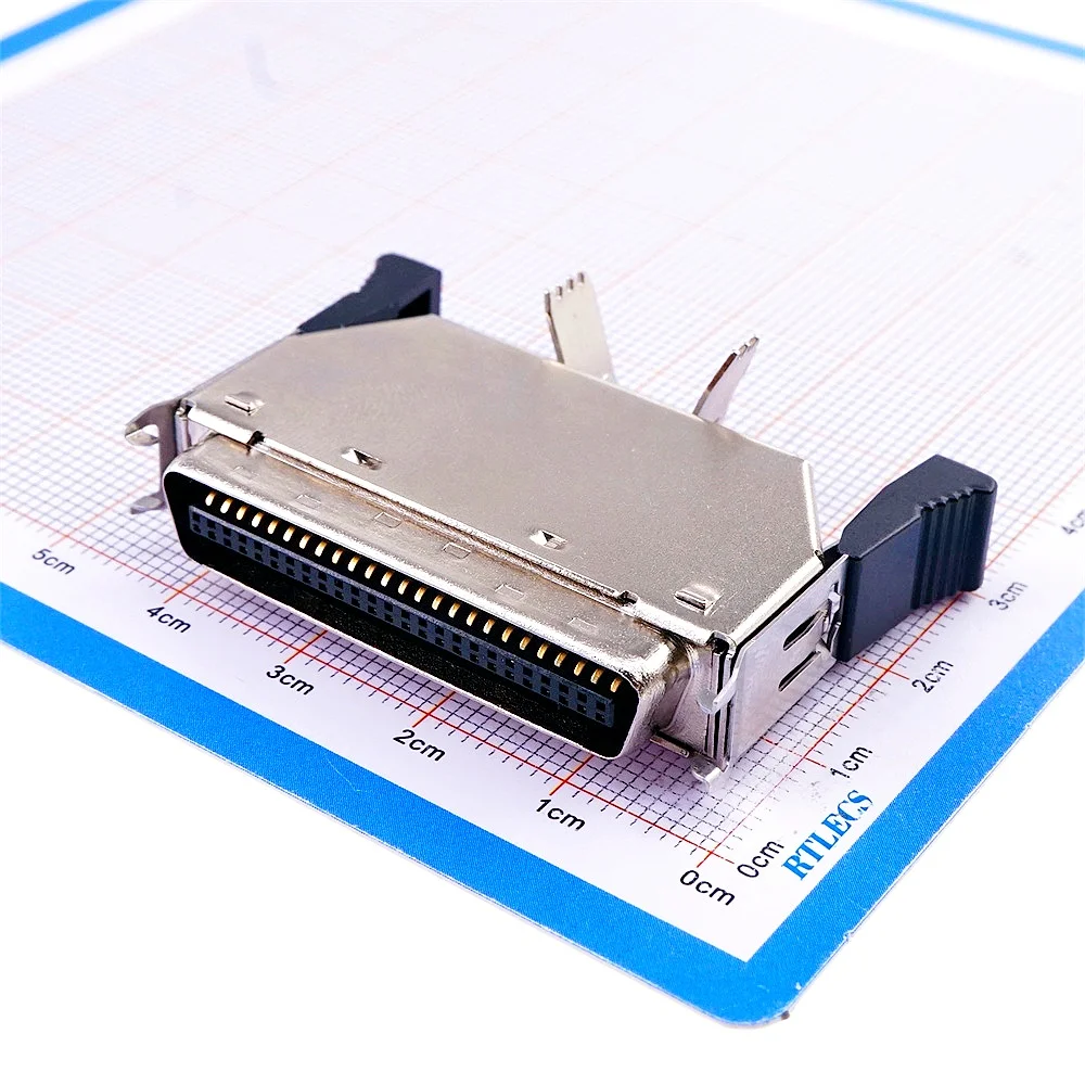 1 5 20 Pcs DIY SCSI Connector MDR 50 Positions Solder Male Plug 50 Pin Connector Shell Kit shield for cable assembly