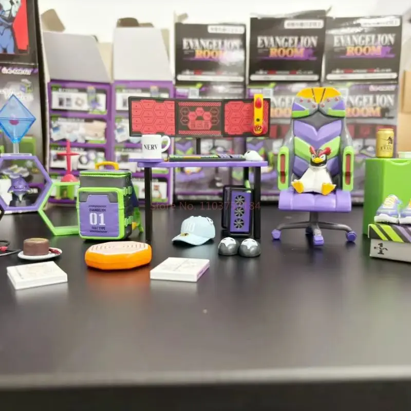 本物のリメントエヴァンゲリオンルームミニチュアままごとブラインドボックスセット装飾収集アニメかわいいアクションフィギュア誕生日おもちゃギフト