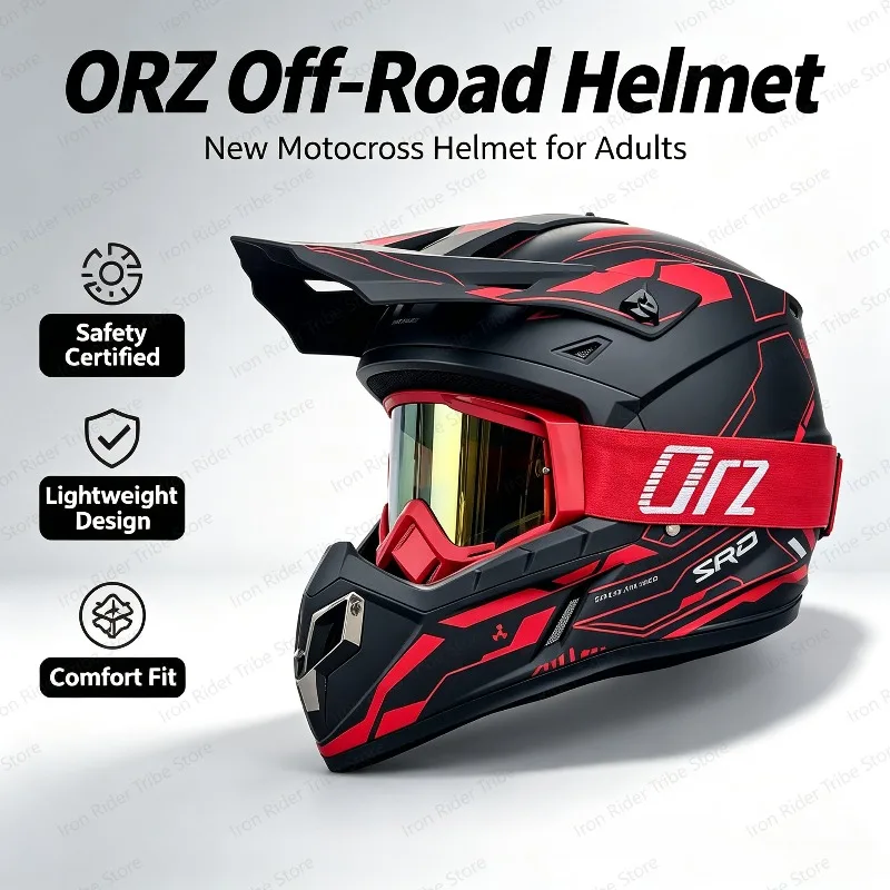 Motorcycle Off-road Helmet Men's Full Helmet Women's Locomotive Riding Tension Helmet Breathable 3C Certification