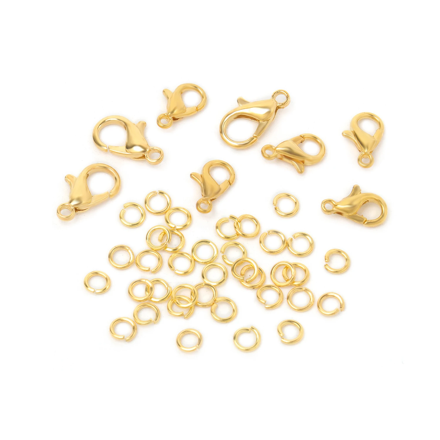 10x5mm 12x7mm Lobster Clasp With Jump Rings For Diy Chain Necklace Bracelet Jewelry Making Findings Supplies Connector