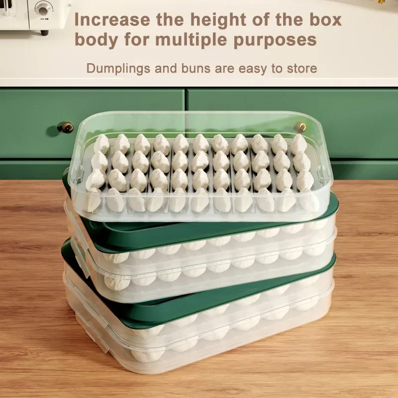 Premium Multi-Layer Refrigeration Storage Box for Dumplings  Household-Grade Sealed Preservation with Large Capacity Tray Boxes