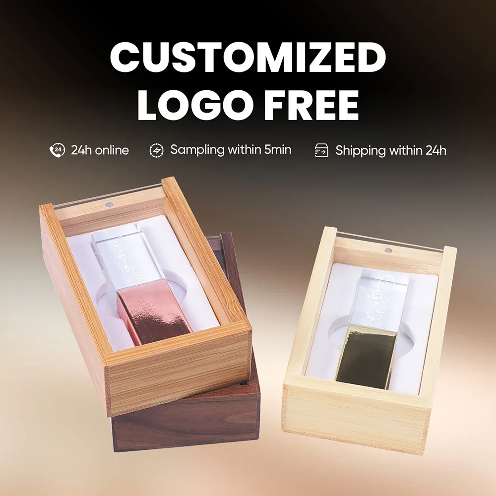 Бесплатный индивидуальный логотип Crystal USB флэш-накопитель 64 ГБ 32 ГБ высокоскоростной флэш-накопитель 64 ГБ для фотостудии 32 ГБ свадебный подарок