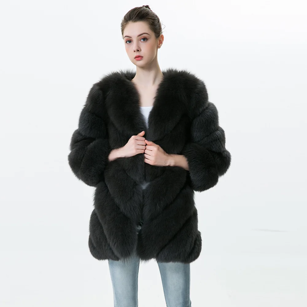 

Hot Sale Fox Fur Coat Women's Haining Fur Coat 2024 Women's New Fashion Fox Fur Coat