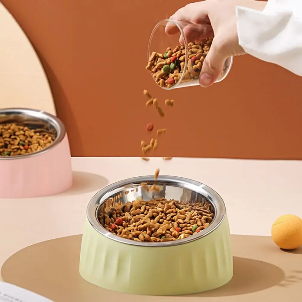 Stainless Steel Cat Bowl Anti Tipping Double Pet Food Dispenser Bowls Multi-use Anti-Spill Pet Feeding Basin Prevent Ants