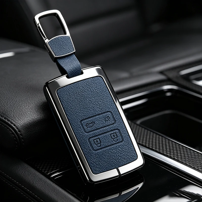 Metal Leather Car Key Case Cover for Renault Captur Megane Talisman Espace Clio Zoe Koleos Scenic Arkana Sandero Kadjar Shell