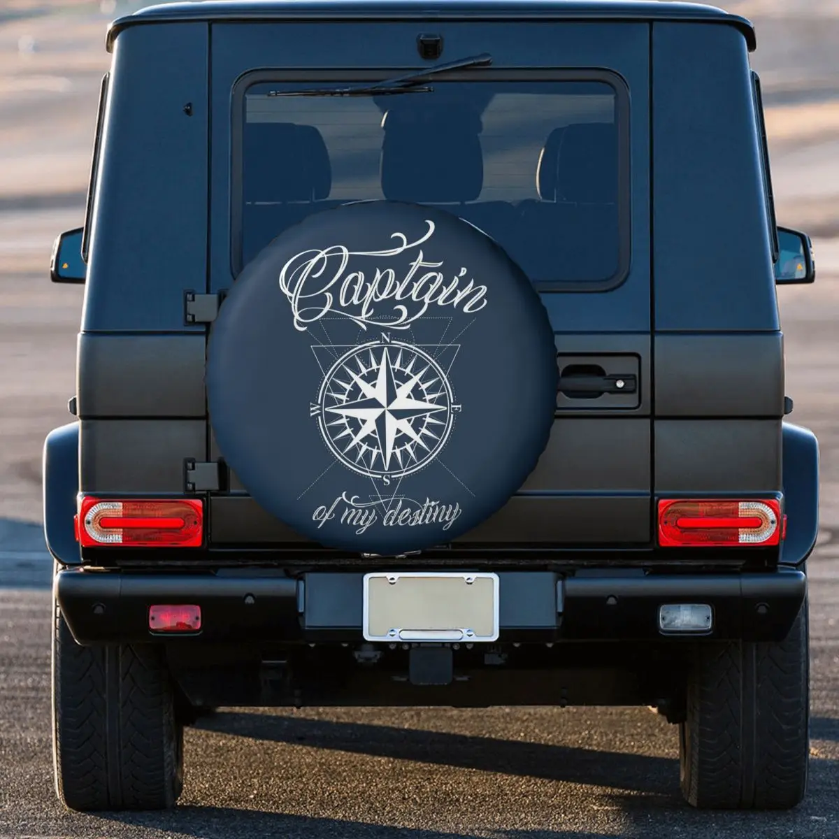 Custom Nautical Compass Captain Anchor Boat Spare Tire Cover for Car Trailer 4x4 Wheel Protector Covers 14