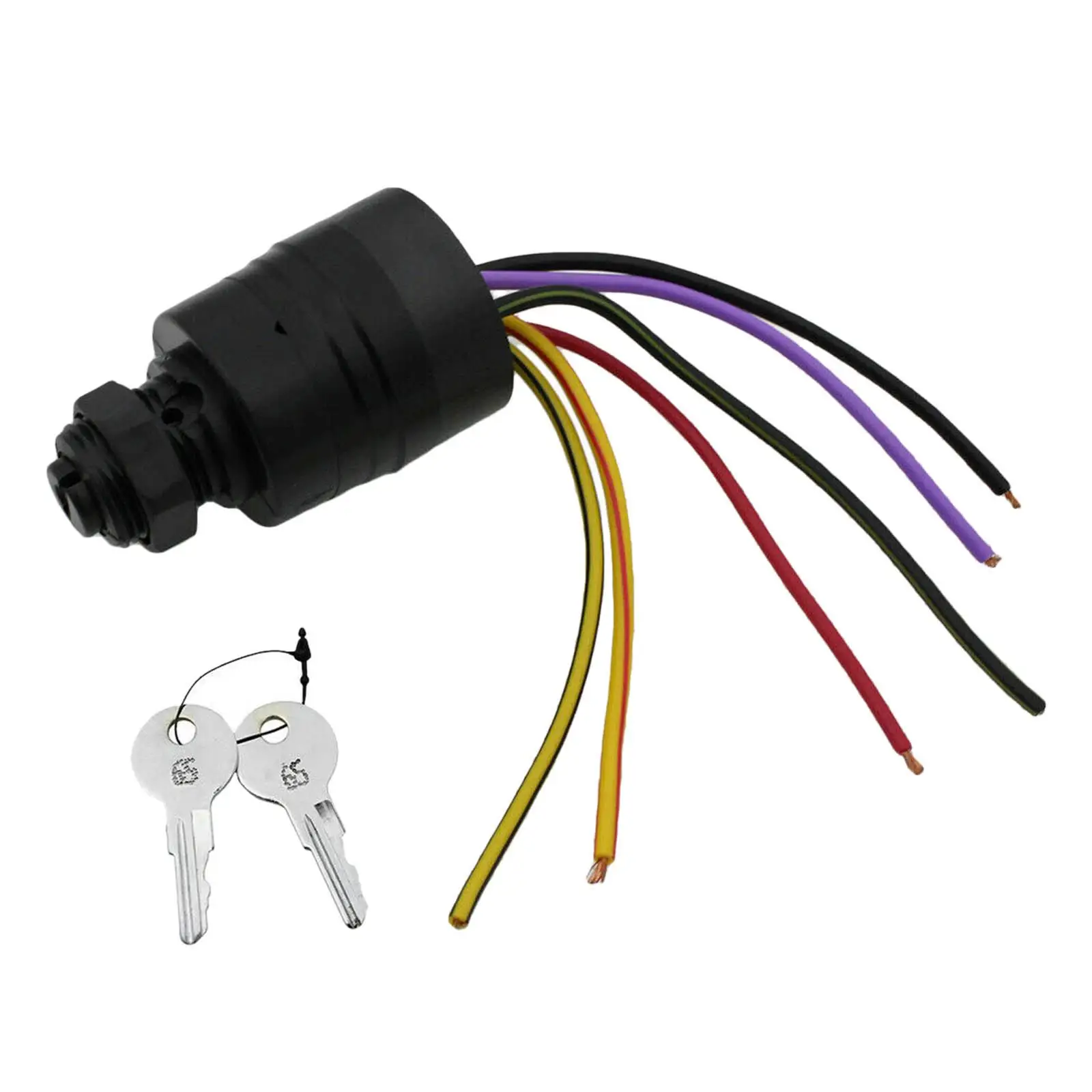 Ignition Key Switch, 6 Wire Connectors 87-88107 Replacement 87-88107A5 Fits for Outboard Motor Control Box Boat Accessories