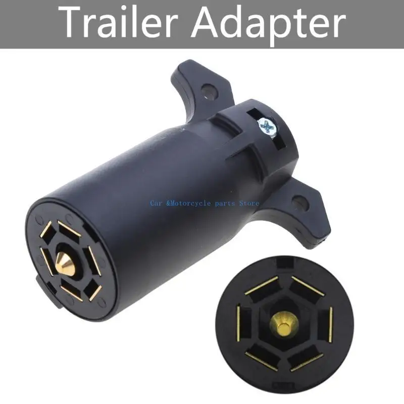 Y9UC 12V 7 Pin Trailer قابس كهربائي 7-Pole Wiring Connector محول أسود شاحنة التوصيل #3