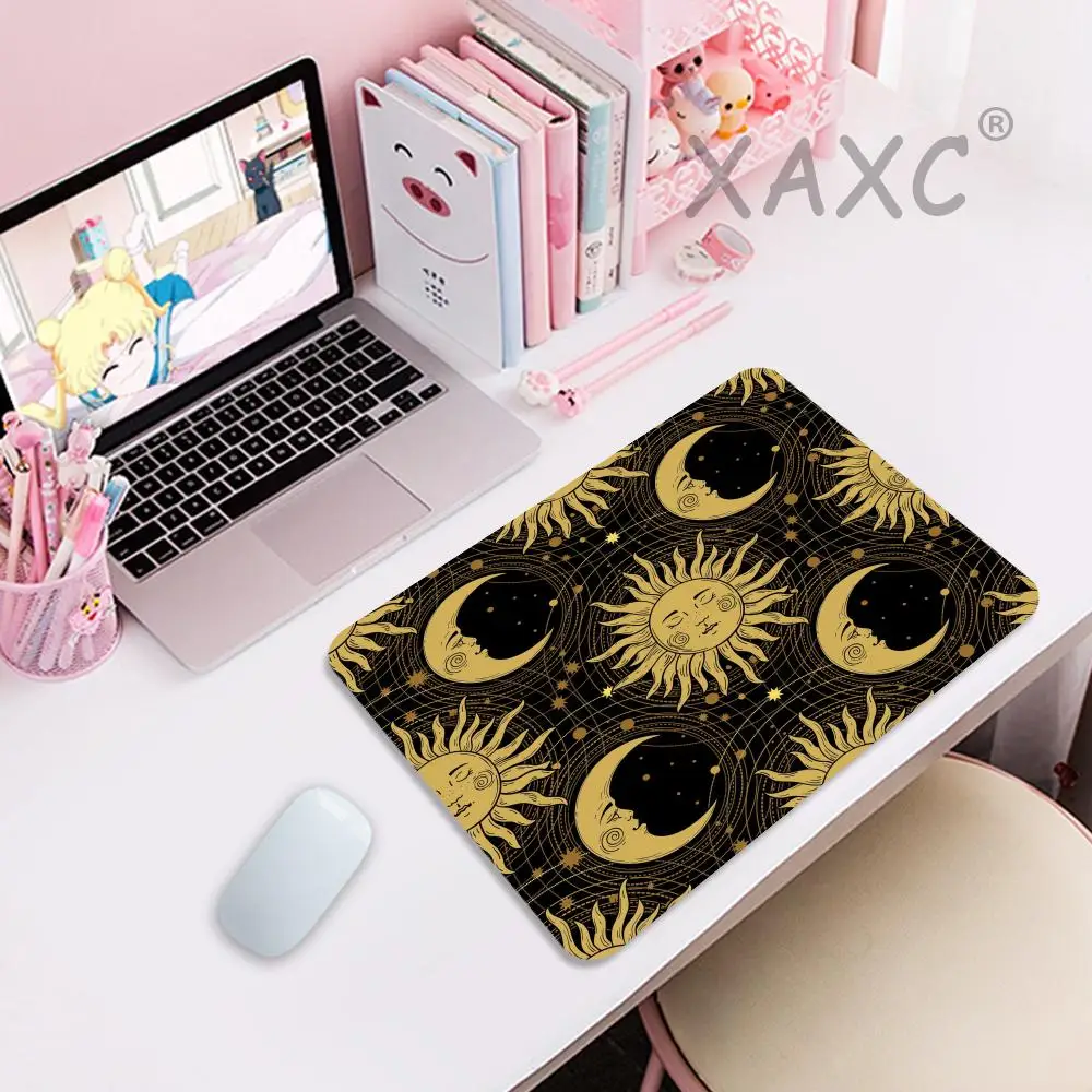

Tarot card Sun and Moon design Mouse Pad Small Mouse Thickened Mouse Pad Desk Desktop Computer Keyboard Wireless Boy Girl Gift