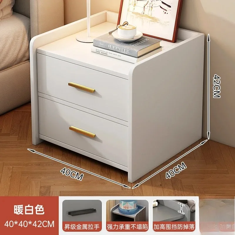 ชั้นวางข้างเตียงไม้จริงแบบเรียบง่าย สไตล์มินิมอล สีดำขาว