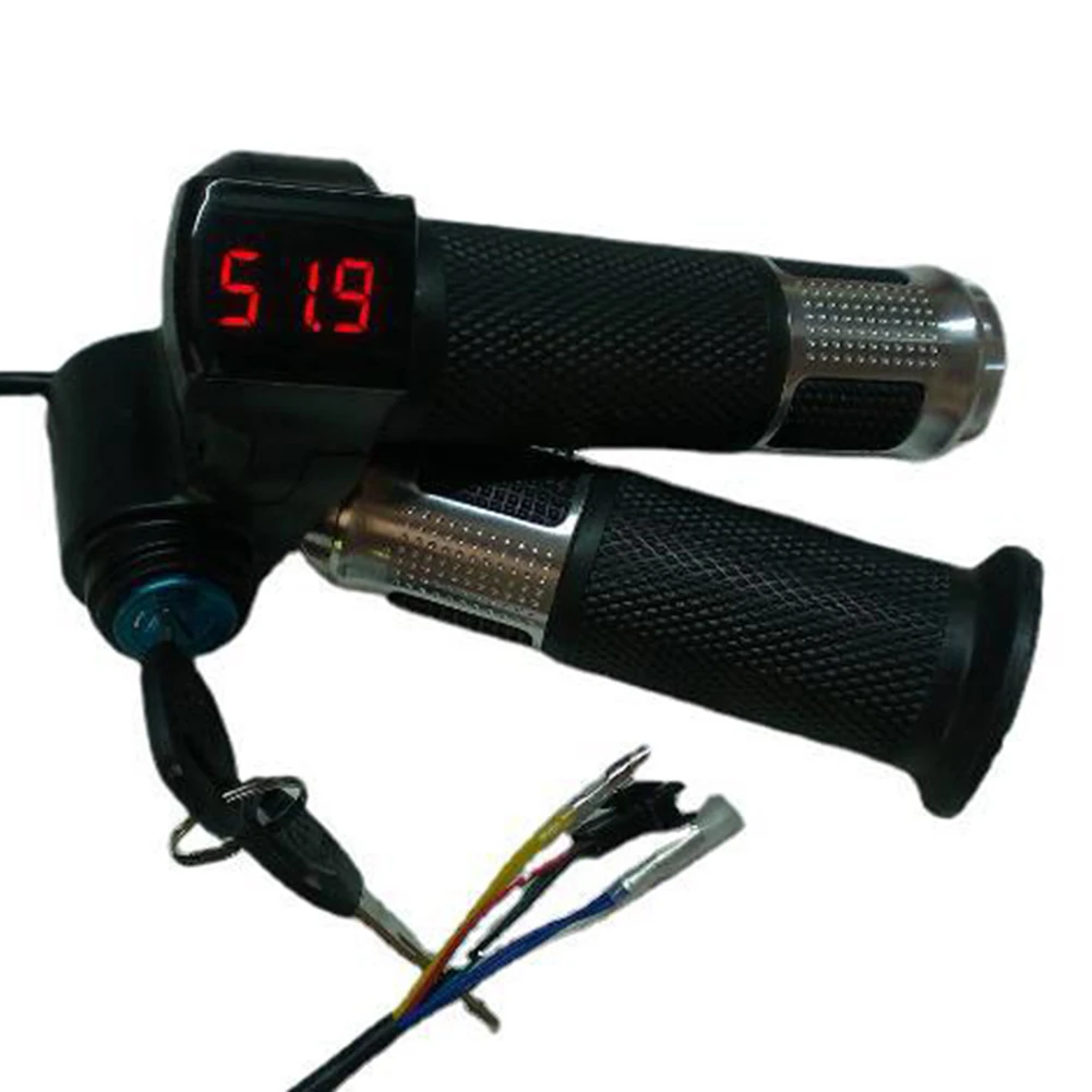 1 Pair 12-84v E-bike Handlebar Grips Digital Display Speed Control Throttle For Electric Bike Scooter Tricycle