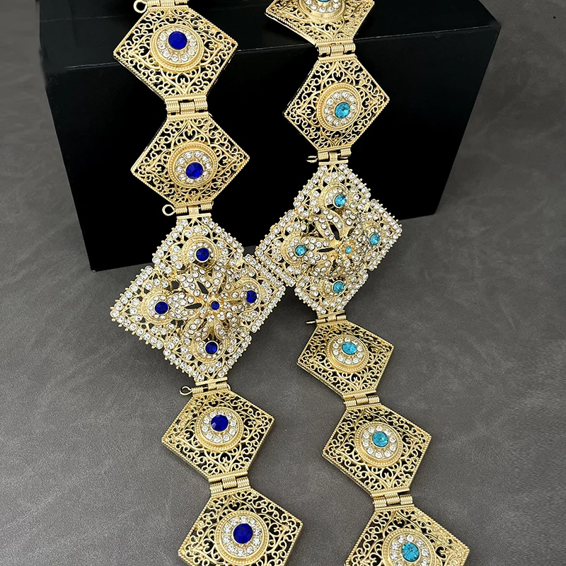 Klassieke Marokkaanse Bruiloft Bruids Riem Vergulde Crystal Caftan Riem Turkse Trouwjurk Riem Robe De Mariee Sieraden Bruid