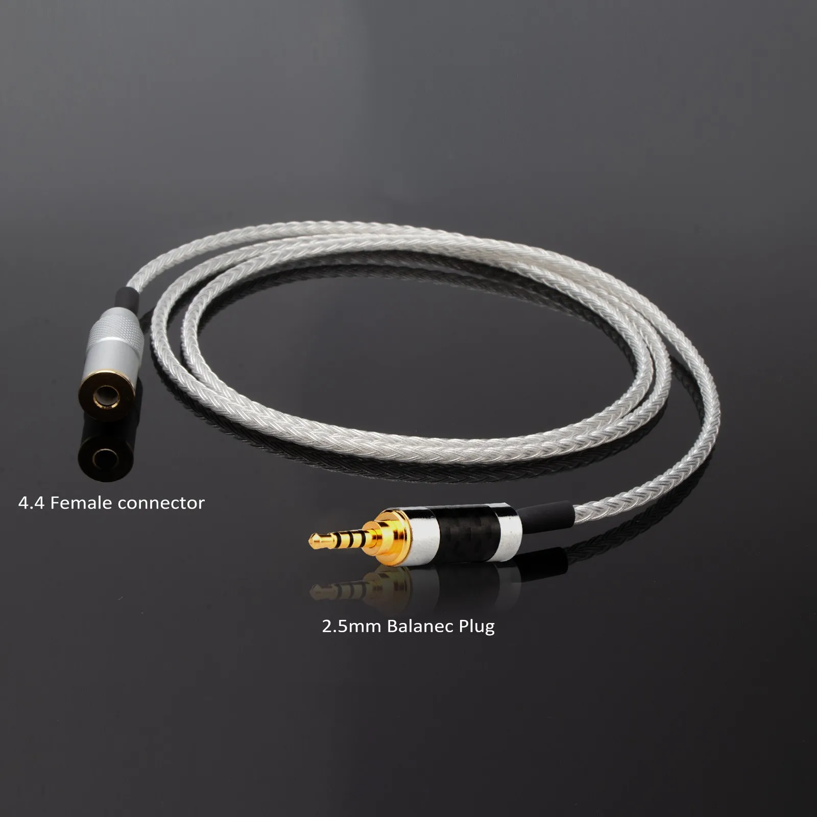 High Quality16 Core OCC Silver Plated Headphone Earphone Extension Cable For xlr 2.5mm  3.5mm 6.5mm 4.4mm male to 4.4mm female