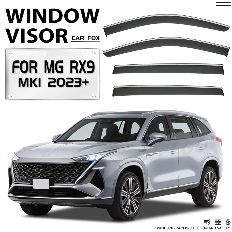 

4Pcs For MG RX9 2023+ Car Window Visor Awning Shelters Windshield Side Window Rain Sun Shade Auto Accessories