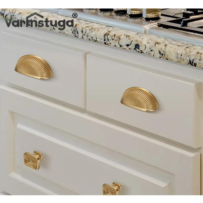 VARMSTUGA Shell Shape Zinc Alloy Kitchen Cabinet Knobs and Pulls drawer knobs  furniture knob