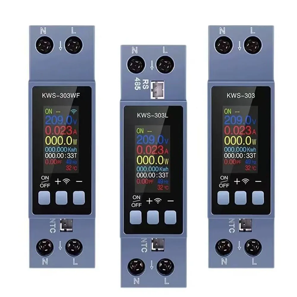 

KWS-303 Voltage And Current Power Meter Ac 85-290V Multi-Function Ac Meter 0.96 Inch Tft Color Screen 8 In 1 Power Meter 0-40A
