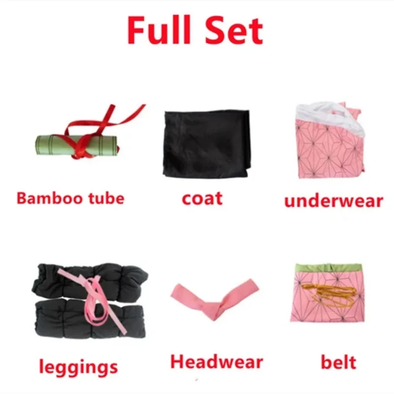 الكبار الاطفال أنيمي شيطان القاتل كيميتسو نو يابا كامادو Nezuko كيمونو تأثيري حلي الملابس هالوين عيد الميلاد كوس