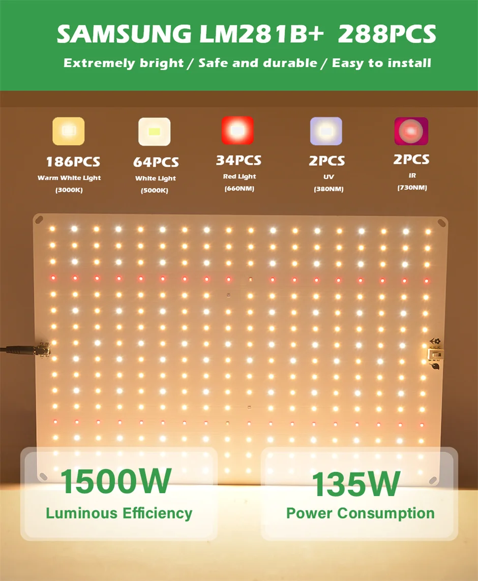 Imagem -05 - Qkwin-smd Led Cresce a Luz Espectro Completo Faça Você Mesmo com Luz Vermelha Qbs 150w