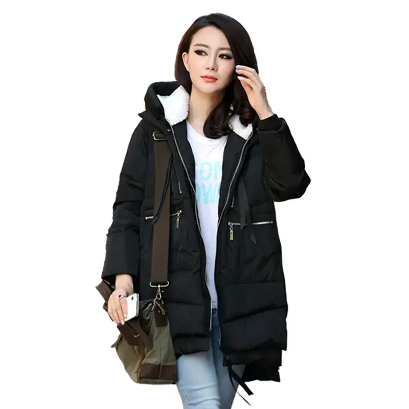 Winter Women Plus Size Maxi Jacket Military Parka Long Zipper Thick Female Hooded Cotton Padded Casual Warm Coat Outerwear F777