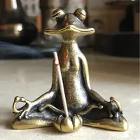 1PC Retro Ornament Incense Burner Frog Statue Animal Accessories Sculpture Home Decor Desk Decoration Meditation Zen Mini Crafts