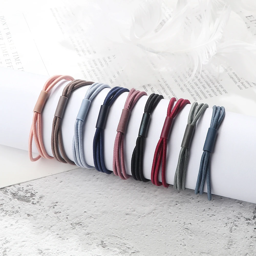 10Pcs/Lot Women Elastic Hair Bands Simple Basic Multilayer Hair Ring Ponytail Holder Girls Headband Rubber Band Hair Accessories