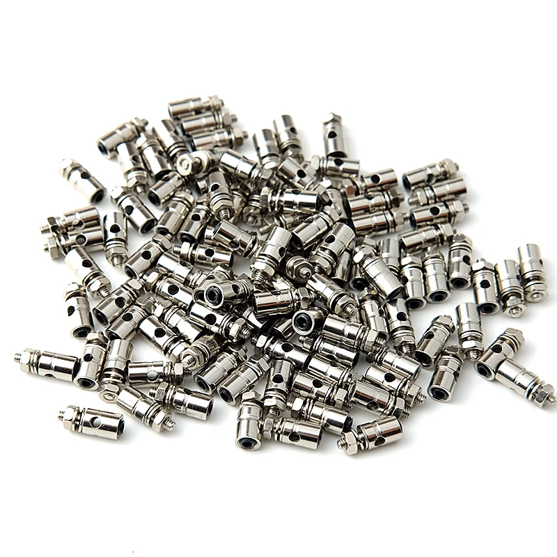 20PCS 1.3mm 1.8mm 2.1mm Pushrod Connectors Linkage Stopper Metal Quick Adjuster Positioner Servo Connector for DIY RC Boats Part