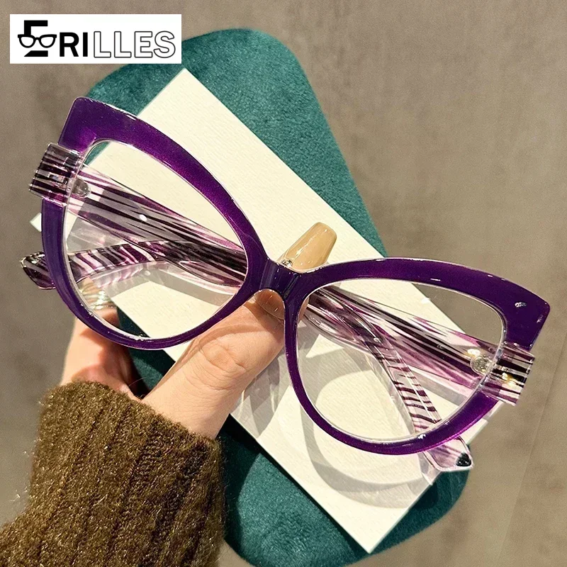 

Blue Light Blocking Reading Glasses, Fashion Cat Eye Frame for Women, Anti-Glare Presbyopia Glasses for Seniors