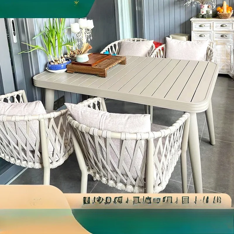Outdoor Tables and Chairs Nordic Pull Rope Creative Waterproof Advanced Outdoor Indoor Garden Waterproof Milk