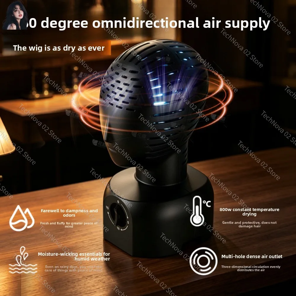 New Automatic Wig Dryer Fast Blow Drying Machine Wig Mannequin Head Stand Holder Drying Tool for Salon Wig Hairpiece Drying