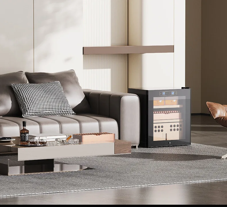 Constant temperature and humidity cigar cabinet compressor cedar wood pavilion bare compressor cigar cabinet