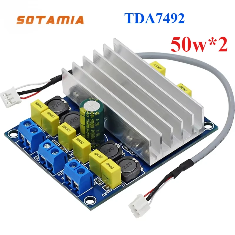 SOTAMIA TDA7492 Placa amplificadora de potencia Digital de Audio Hifi de doble canal 2x50W PBTL 100W DIY amplificador de Subwoofer Multimedia para el hogar