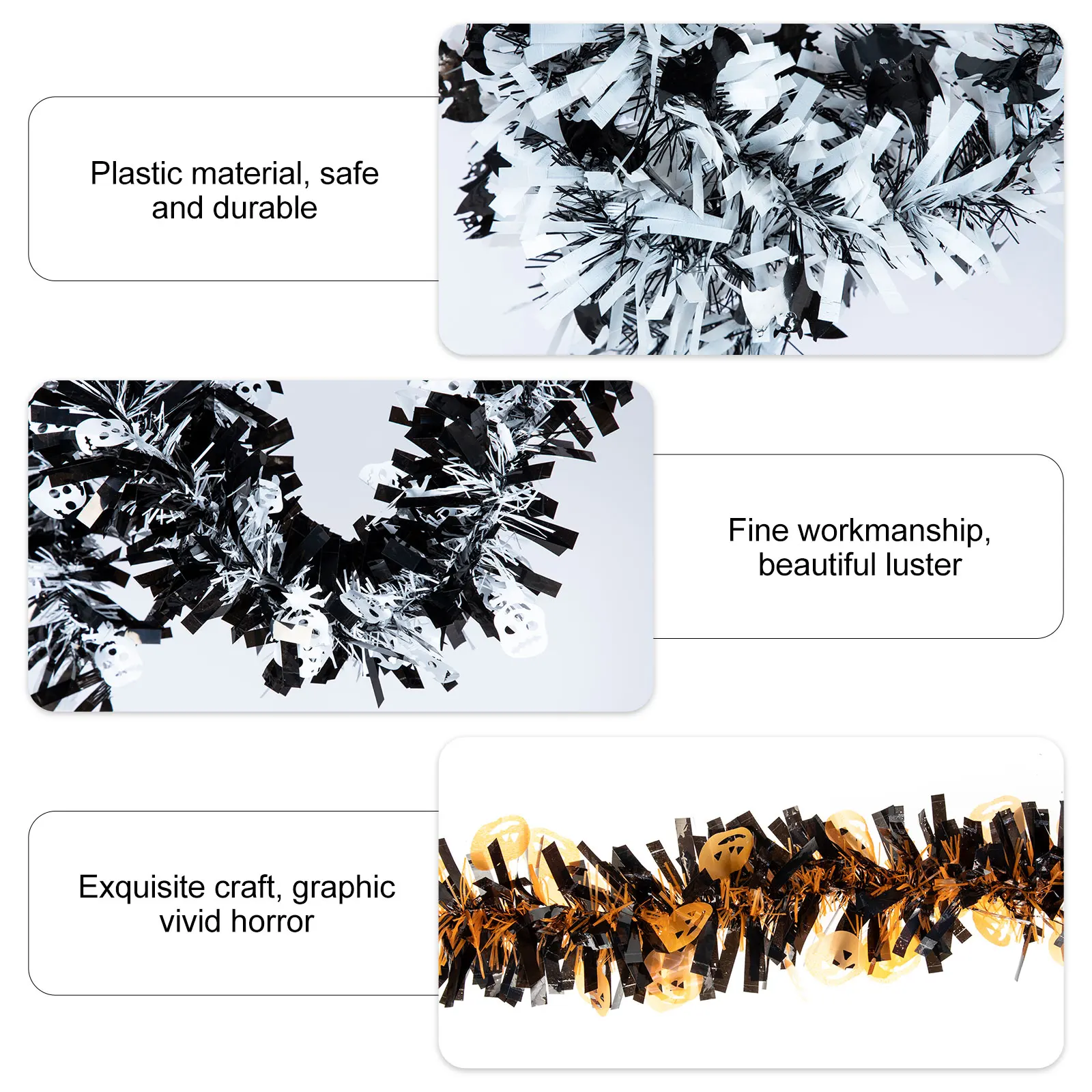 

4 Pcs Pumpkin Witch Bat Ghost Decoration Vintage Garland Adornments Soft Halloween Strip Garlands Party Props Plastic for