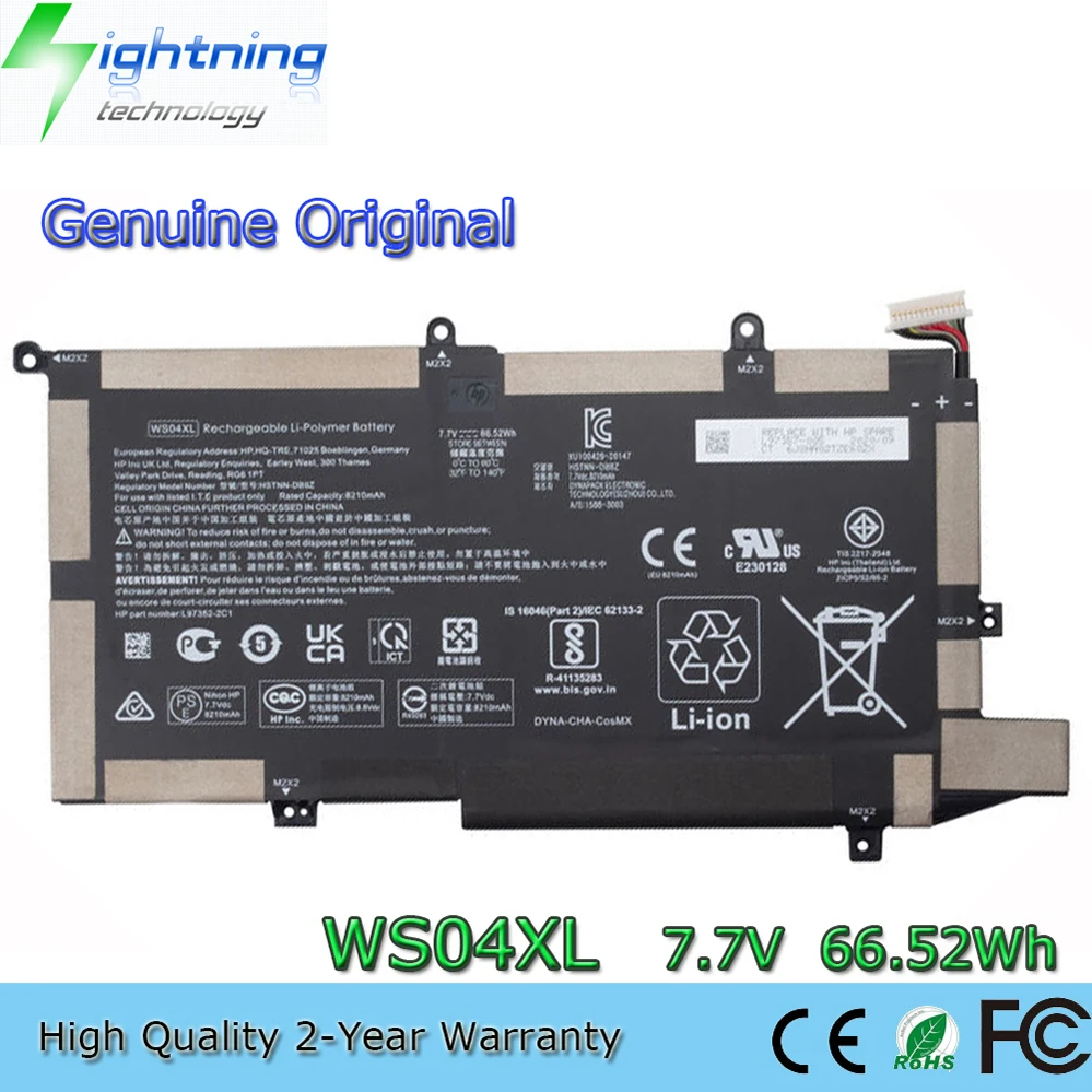 

WS04XL 7.7V 66.52Wh Laptop Battery for HP Spectre x360 14-EA 14T-EA 14t-ea000 L97352-2D1 HSTNN-DB9Z