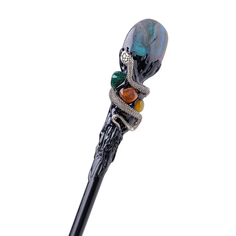 Magician Wand Creative Natural Crystal Magic Wand Handcrafted DIY Crystal Magic Wand Halloween Prop Witch Magic Cane Cosplay