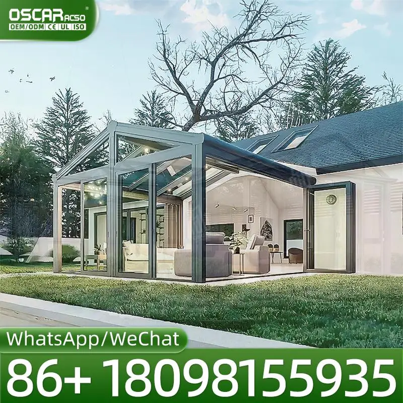 Aluminum Glass Sunroom with Energy Saving Waterproof Features Customizable Outdoor Residential Greenhouse for Winter Garden sunr