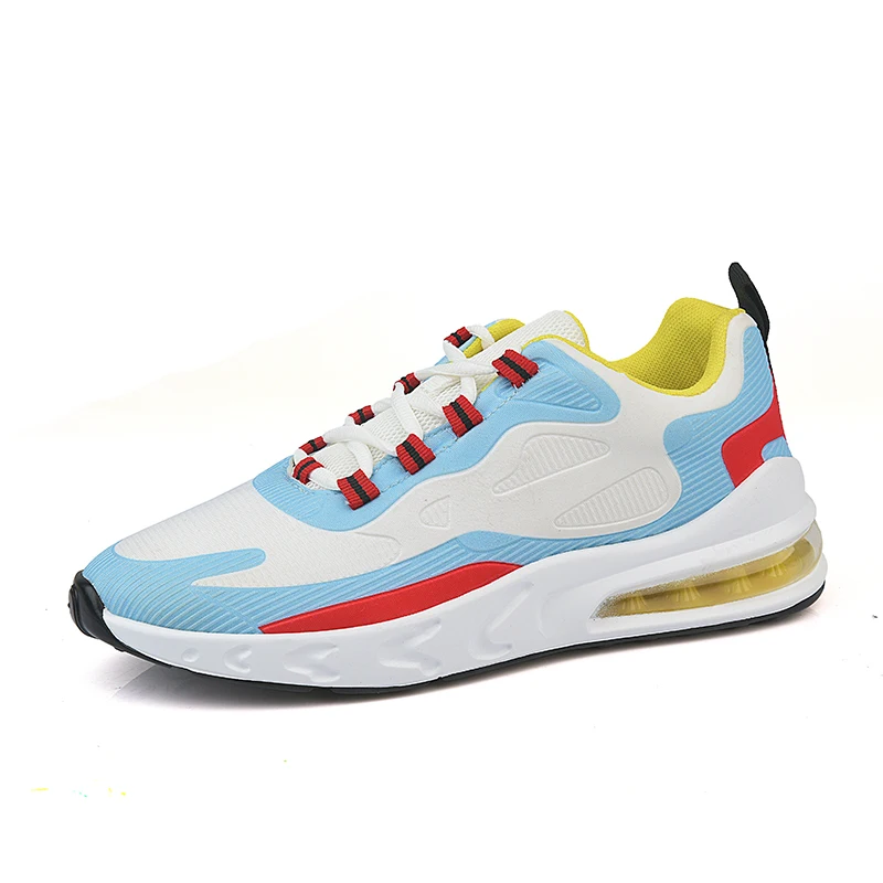 Tênis de corrida masculino leve antiderrapante tênis casuais masculino cor bloqueada sola grossa confortável macio rendas sapatos esportivos masculinos