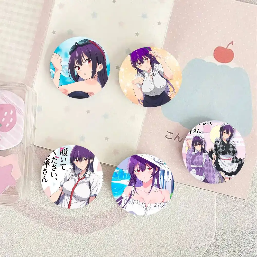 Anime Haite Kudasai Takamine San Cartoon Style Badge Brooches On Backpack Decoration Round Enamel Pins For Accessorys