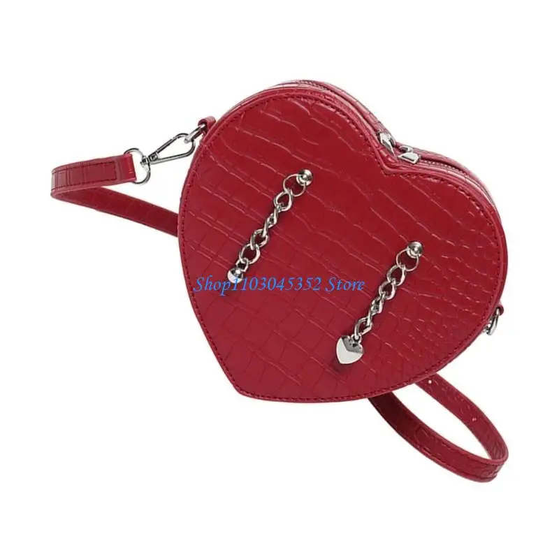 

A3PE Trendy Heart Designs PU Shoulder Bag With Chain Decors Leather Crossbody Purse Great For Shopping And Social Event