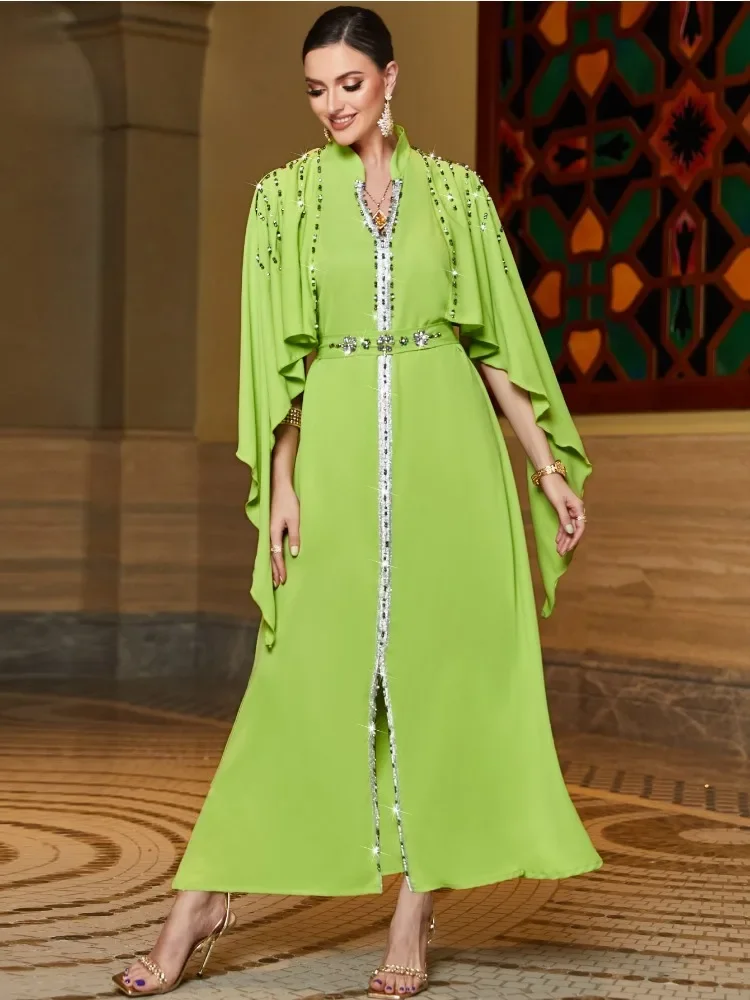 Eid Muslim Dress for Women Abaya Diamond Robe Dress Arab Women Ramadan Abayas Caftan Kaftan Elegant Vestidos 2023 Party Dresses