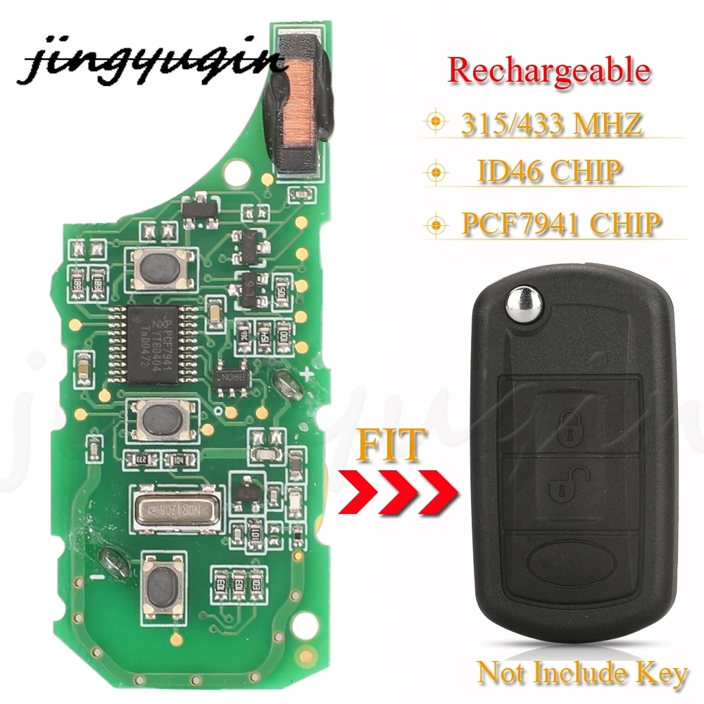 

jingyuqin Remote Car Key Circuit Board Fob 315/433MHz ID46 PCF7941 For RANGE ROVER Sport Land Rover Discovery 3 Rechargeable